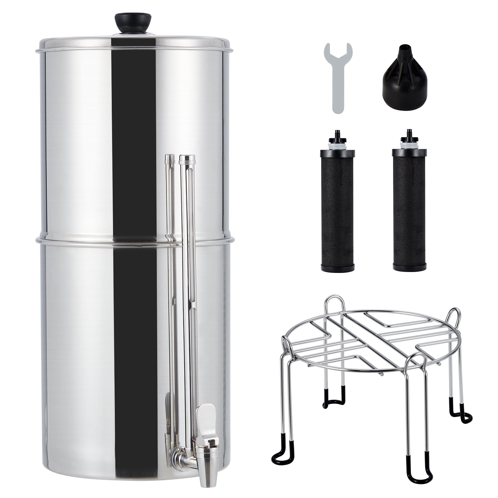 Stainless Steel Countertop Water Filter System with Carbon Filters