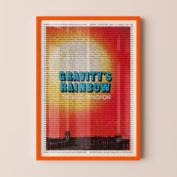 Gravity’s Rainbow Book Wall Art Print, Unframed Paper Poster 8x10in