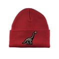 thumbnail image 1 of Gravty Threads Brontosaurus Skeleton Patch Cuffed Beanie - Red, 1 of 1
