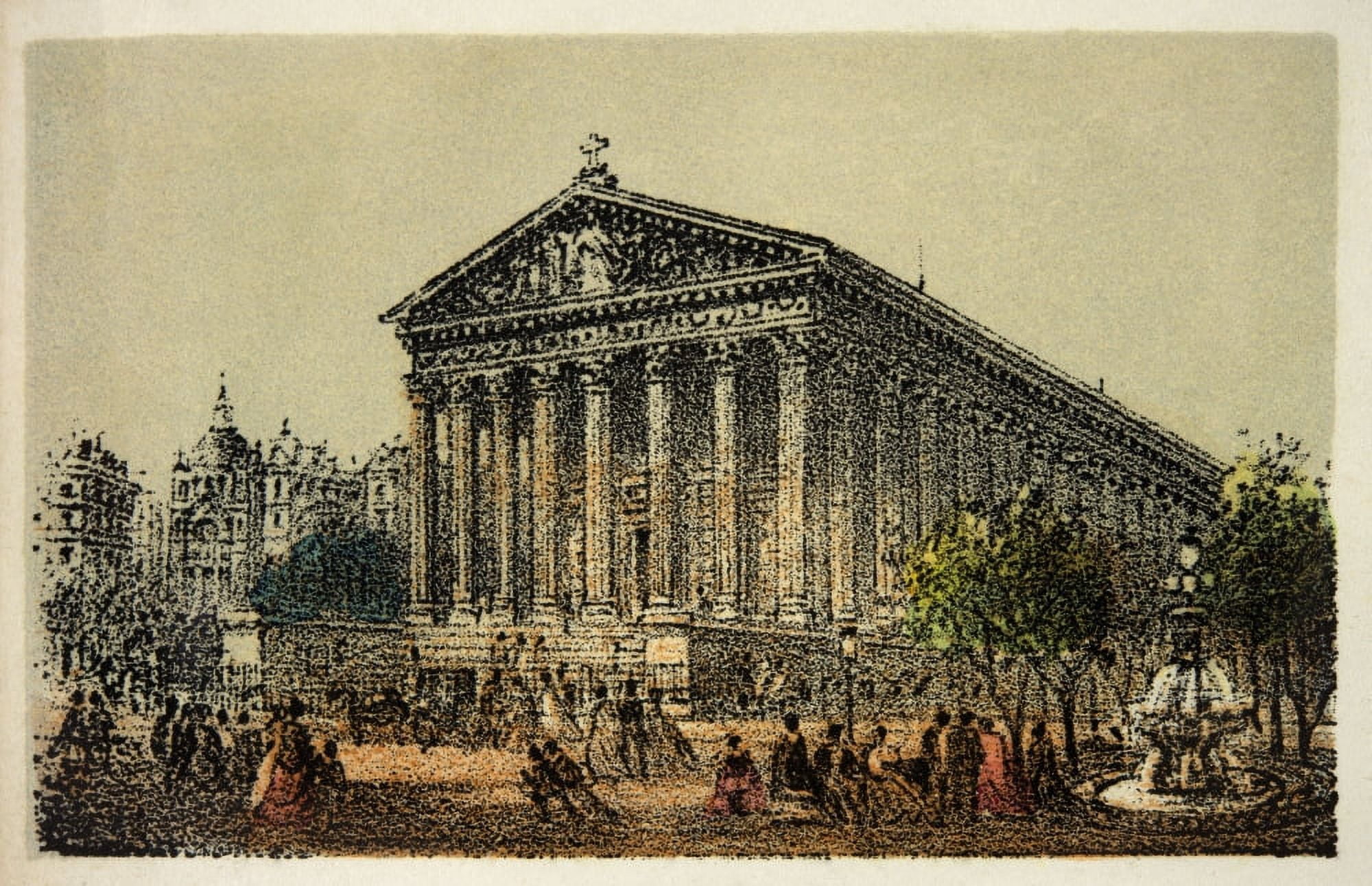 Gravure  Paris En 1874  Eglise De La Madeleine  Coll Canvas Art -  (36 x 24)