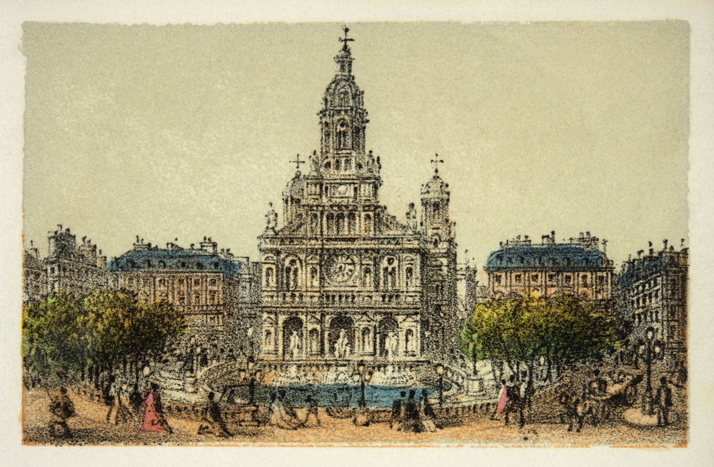 Gravure Paris En 1874 L ???†glise De La Trinit??¬© Coll Canvas Art - (24 x 18)
