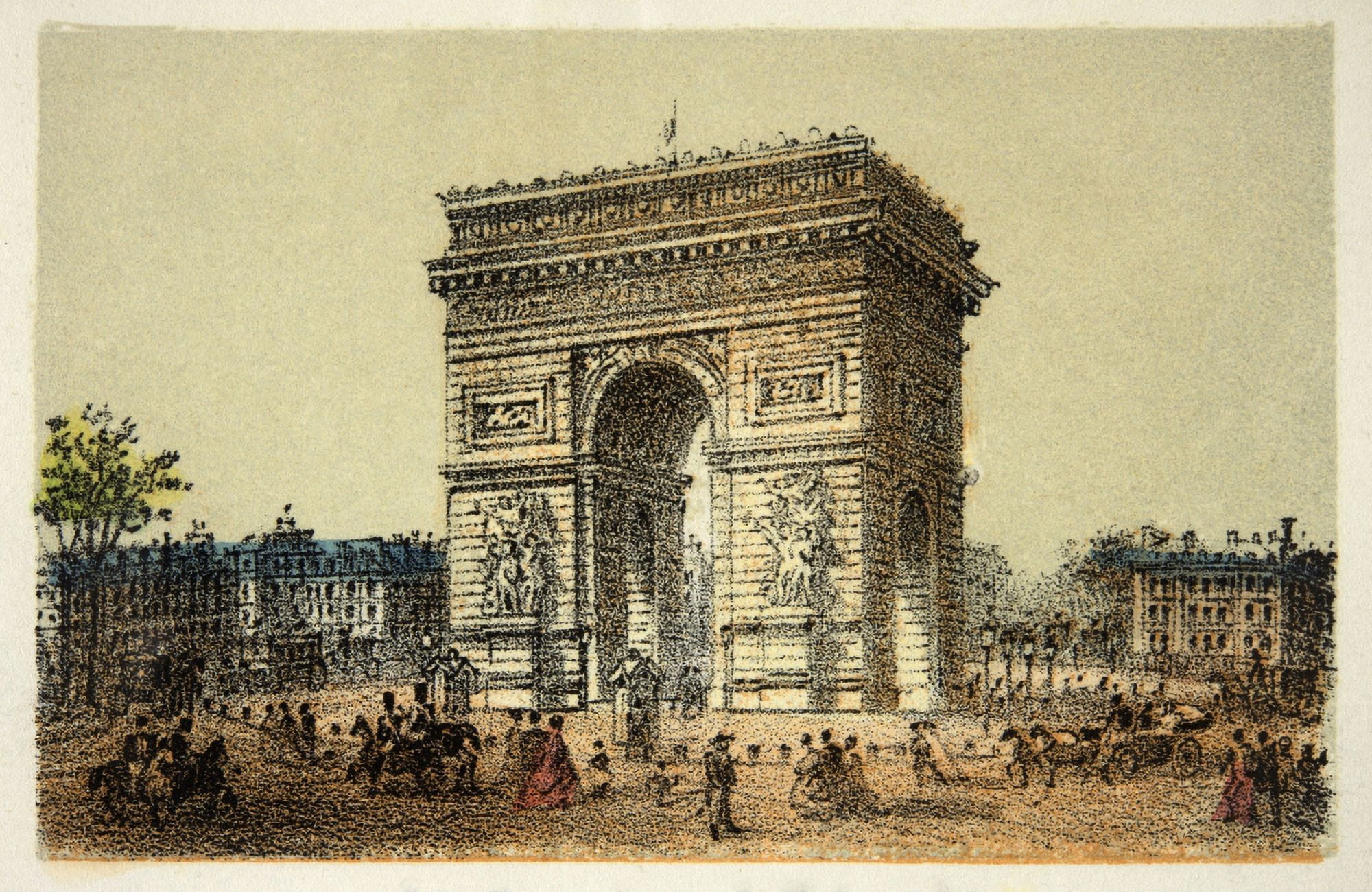 Gravure  Paris En 1874  L Arc De L Etoile  Coll Canvas Art -  (24 x 18)