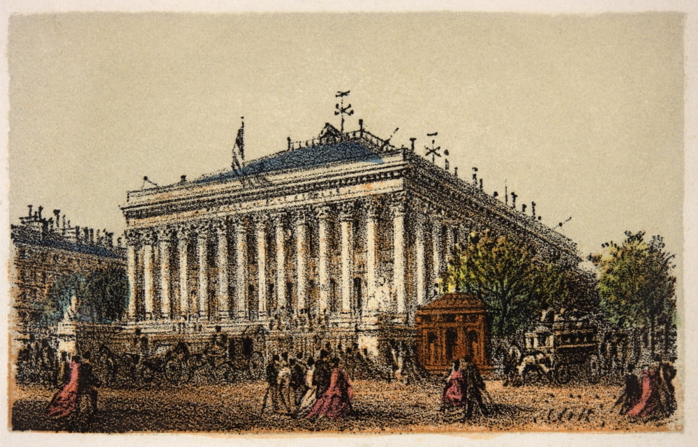 Gravure Paris En 1874 La Bourse Coll Canvas Art - (24 x 18)