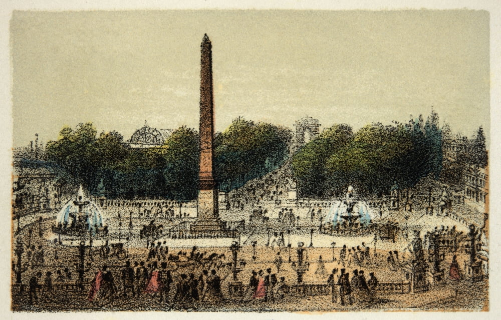 Gravure Paris En 1874 La Place De La Concorde Coll Canvas Art - (24 x 18)