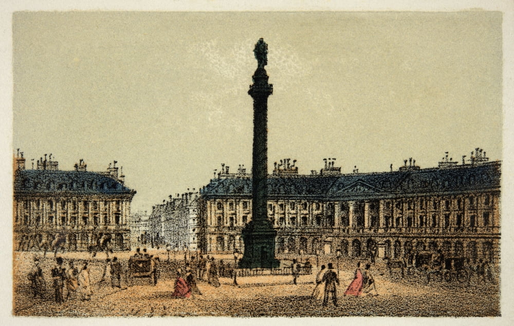 Gravure Paris En 1874 La Place Vend?™?§me Coll Canvas Art - (36 x 24)