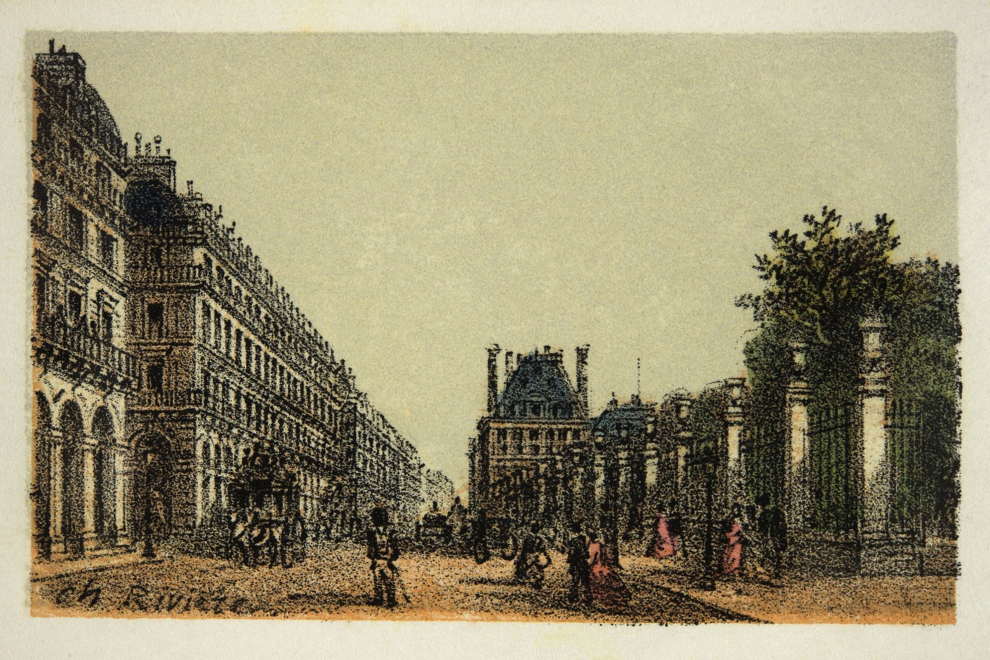 Gravure  Paris En 1874  La Rue De Rivoli  Coll Canvas Art -  (36 x 24)