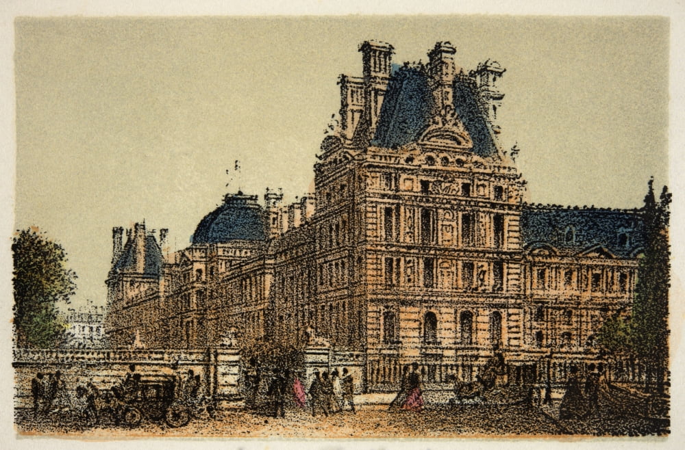 Gravure  Paris En 1874  Les Tuileries  Coll Canvas Art -  (24 x 18)