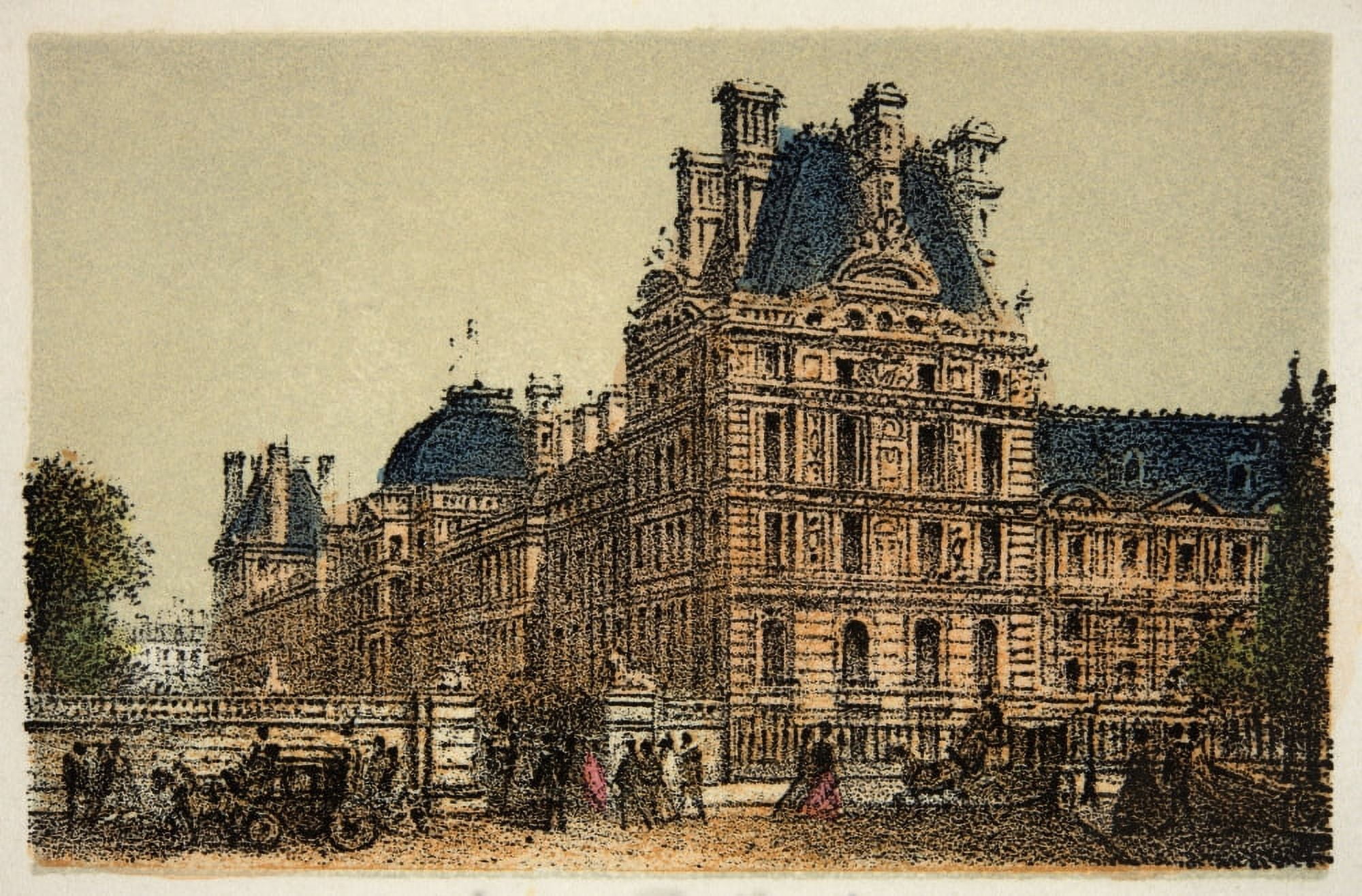 Gravure Paris En 1874 Les Tuileries Coll Canvas Art - (36 x 24)