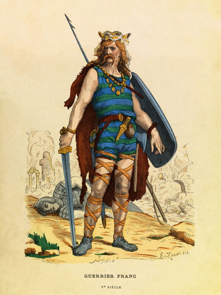 Gravure  Portrait D Un Guerrier Franc Durant L Antiquit?™¬©  Coll Canvas Art -  (24 x 36)
