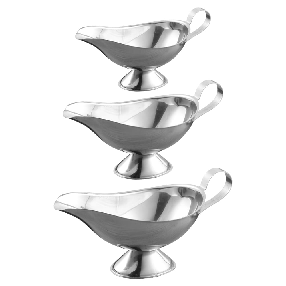 Gravy Boat 3pcs Milk Gravy Boat Salad Dressing Serving Pourer Stainless