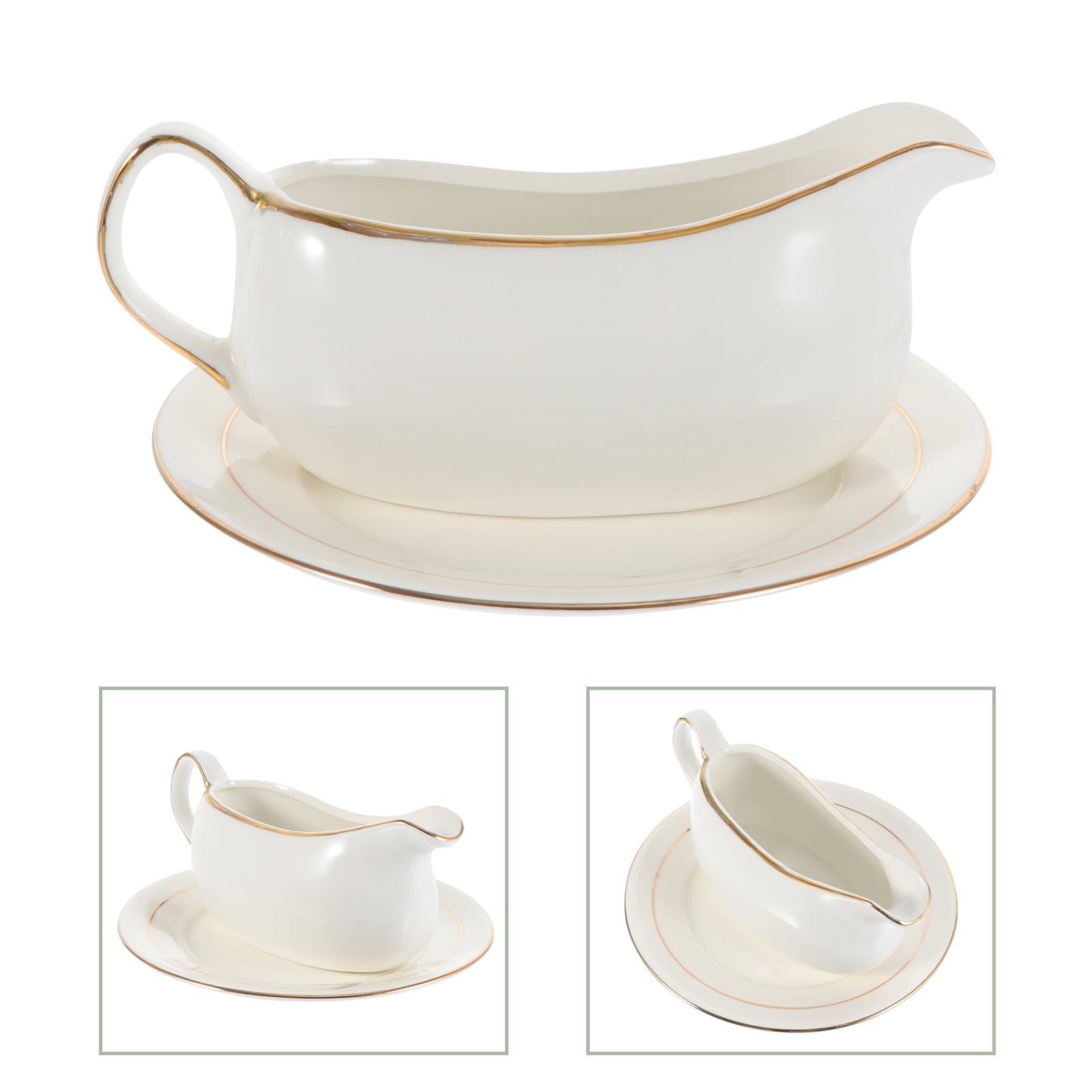 Gravy Boat Set 1 Set of Ceramic Serving Jug Sauce Pitcher Steak Gravy