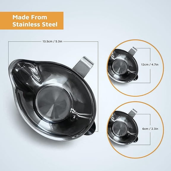 Gravy & Fat Separator Cup - Stainless Steel Grease Oil Separator for Cooking Gravy, by Jean Patrique