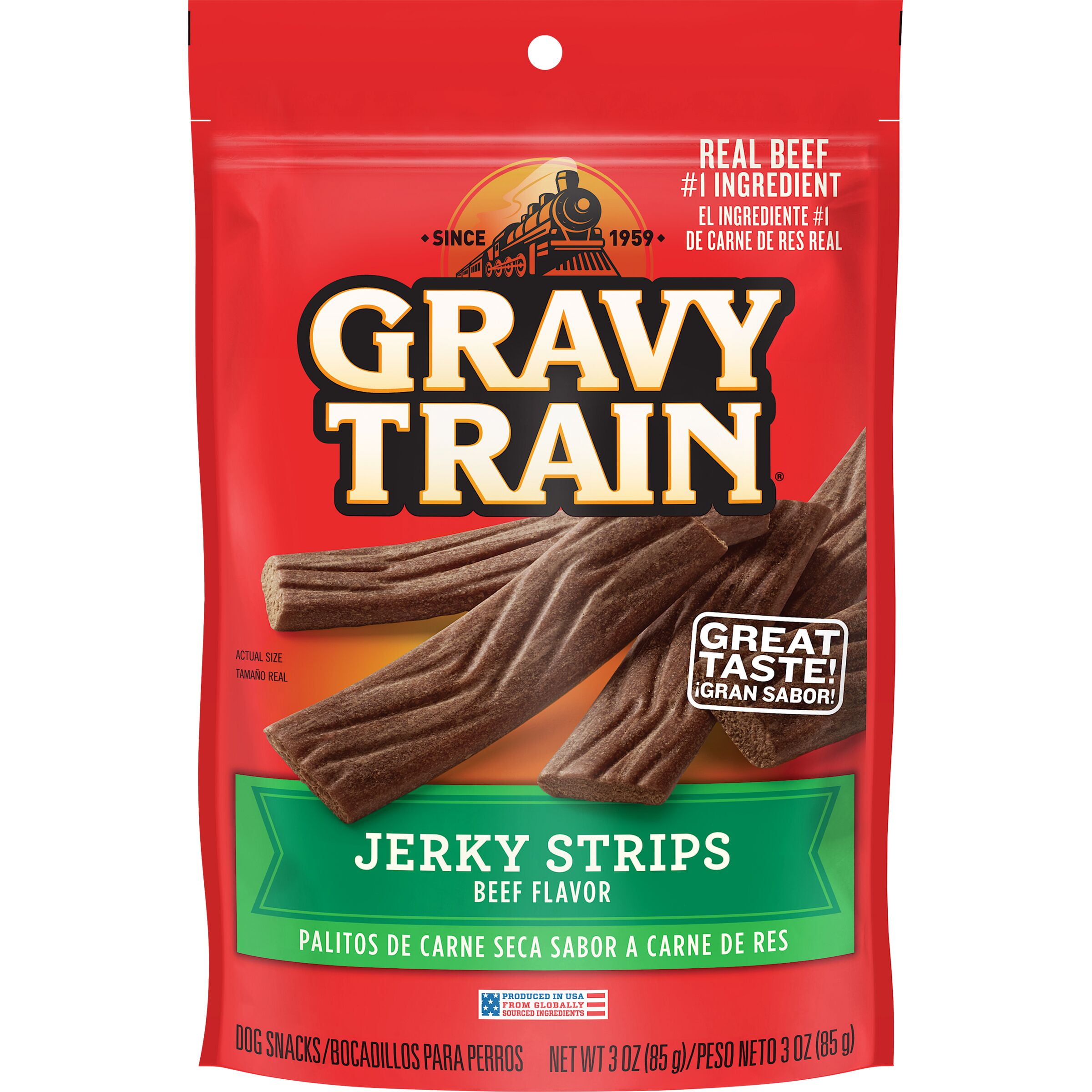 Gravy Train Jerky Strips Dog Snacks 3 Ounce Walmart