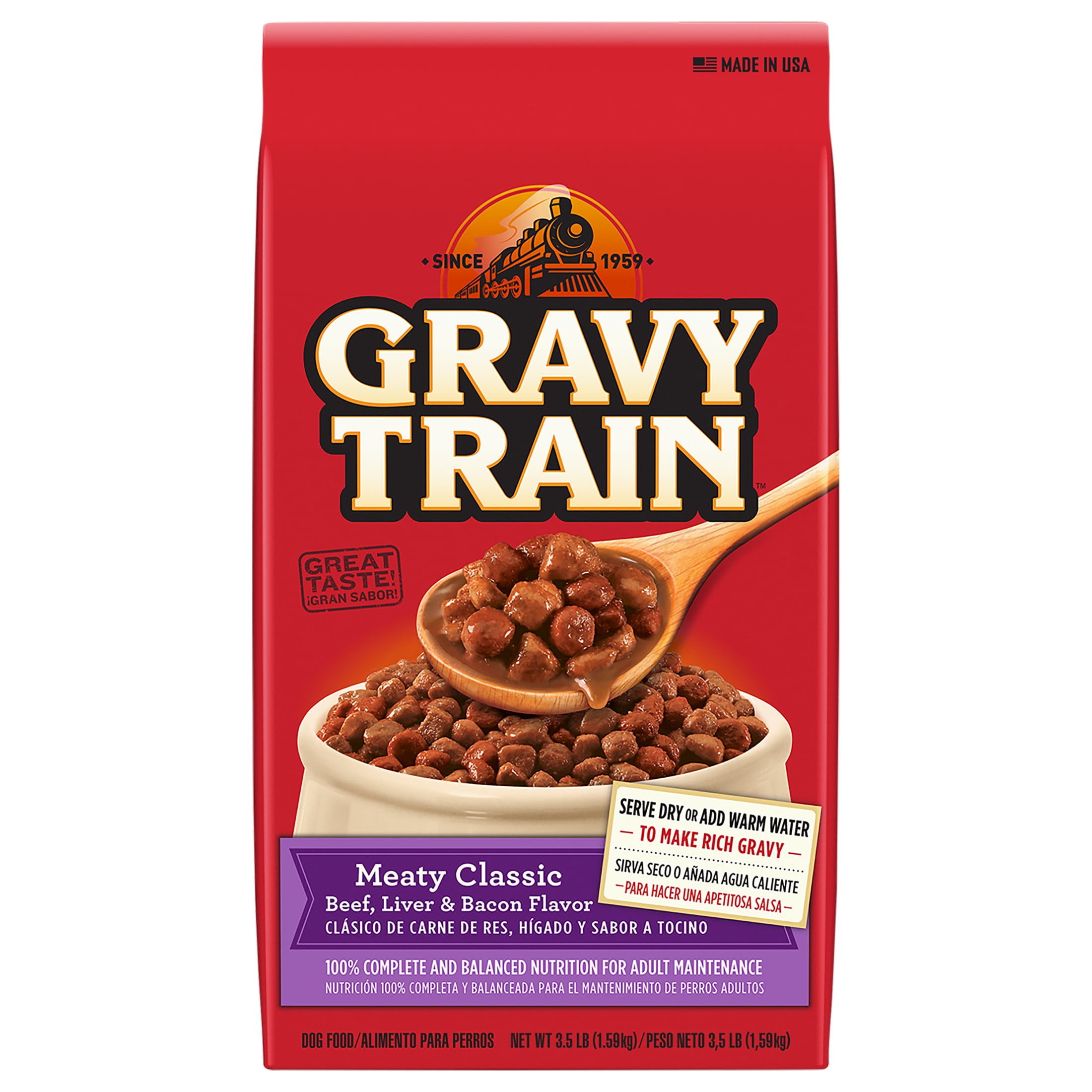 Gravy Train Meaty Classic Beef, Liver & Bacon Flavor Dry Dog Food, 3.5 lb. Bag