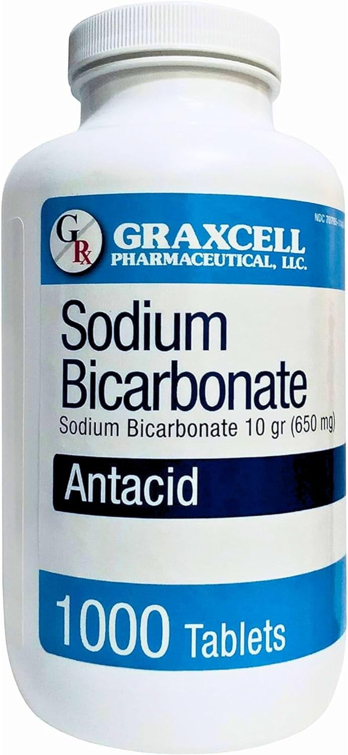 Graxcell Sodium Bicarbonate Tablets |USP 650mg (10 Grains) |Relief of Acid Indigestion, Heartburn, Sour Stomach & Upset Stomach | Kidney Health | 1000 Count