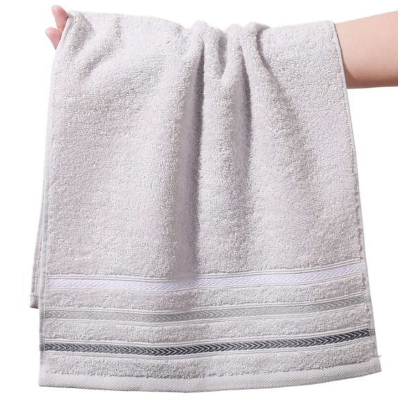 Gray 100% Combed Cotton Face Towel 27.56" x 12.99", Quick‑Drying Lint‑Free Soft Absorbent Towel for Household Bathroom Skincare Travel Gym Guest Room Use