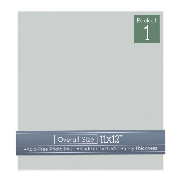 Gray 11x12 Uncut Art Mat Board - No Opening - 1 Mat