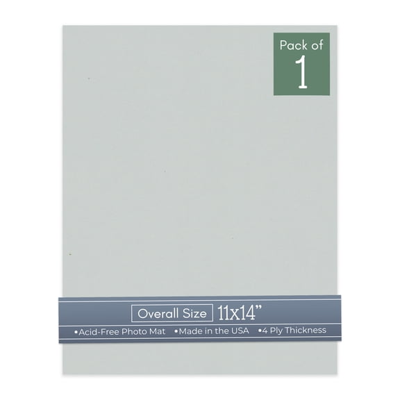 Gray 11x14 Uncut Art Mat Board - No Opening - 1 Mat