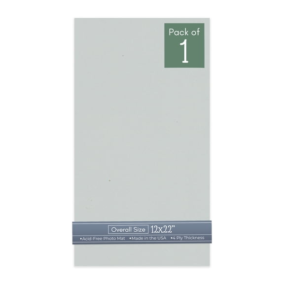 Gray 12x22 Uncut Art Mat Board - No Opening - 1 Mat