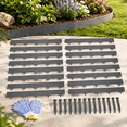 Gray 15 Pack Metal Garden Border Edging, 50ft Total Length, 40in L x 6 ...