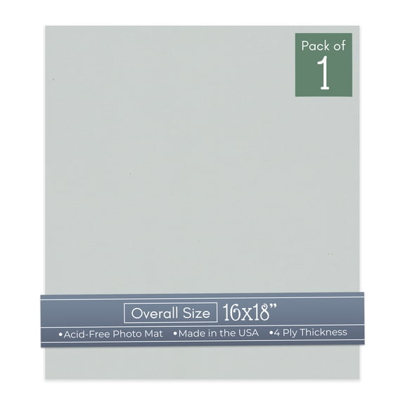 Gray 16x18 Uncut Art Mat Board - No Opening - 1 Mat