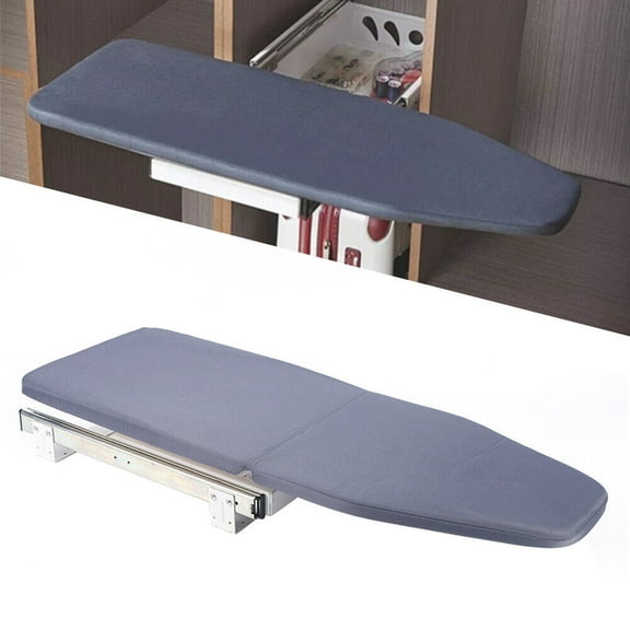 Gray 180 Rotation Retractable Ironing Board Closet Folding Pull-Out Stow Away