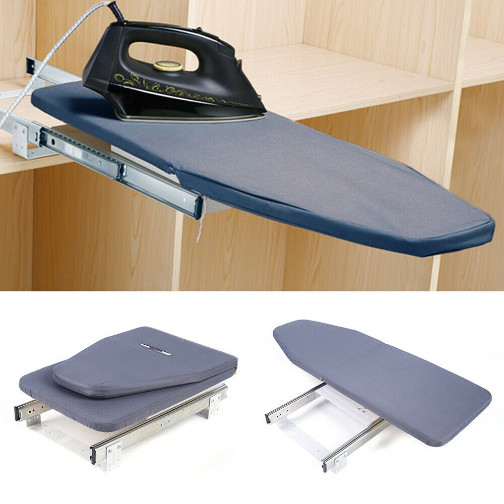 Gray 180° Rotation Retractable Ironing Board Closet Folding PullOut