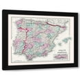 thumbnail image 1 of Gray 18x15 Black Modern Wood Framed Wall Art Titled - Spain Portugal - Gray 1878, 1 of 6