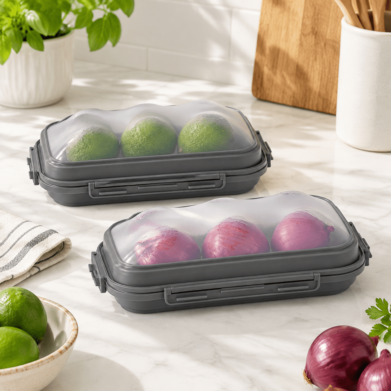 Gray 2 Pack Silicone Food Storage Containers with Lids, 12 Cups / 0.76 ...