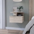 thumbnail image 1 of Gray 2 Shelf Nightstand For A Stylish Bedroom Look Floating With Convenience, 1 of 4