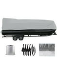thumbnail image 1 of Gray 21-24ft Boat Cover Waterproof Trailerable Pontoon Heavy Duty Fabric, 1 of 5