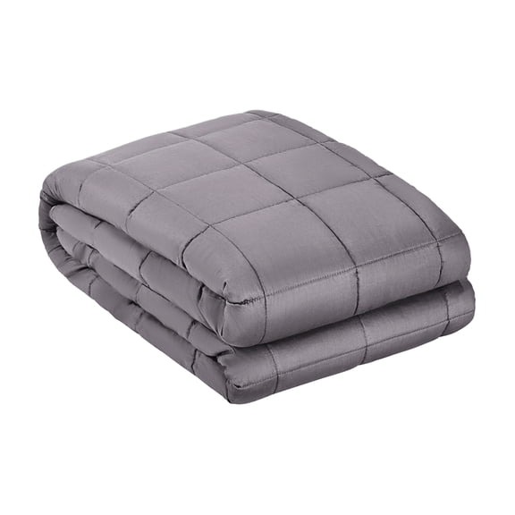 Gray 25lb Heavy Weighted Bed Blanket 80 x 87 Inch King Size 100% Cotton Outer with Glass Fill