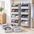Side Panel Options Gray-2pack 4-Tier Hanging Closet Organizer with Reinforced Side Panels ...