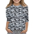 thumbnail image 1 of Gray 3/4 Sleeve Shirts for Kids Girl Boy Summer Fall Crew Neck Spandex Graphic Lounge Camo Camouflage Tops Blouses Shirts Kid 2026 Clothes Fashion Country Concert 5 Years, 1 of 6