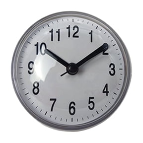 Gray 3-in-1 Waterproof Suction Cup Quartz Wall Clock, Fog Resistant Stable Time Keeping Shower Mirror Clock, Portable Mini Timer Clock For Bathroom, Shower Room And Kitchen Counter Use-(White)