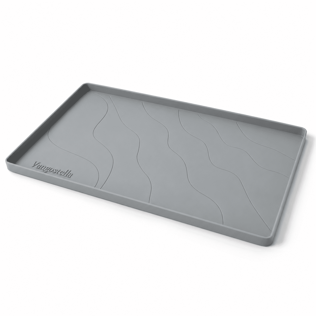 Gray 34'' x 22'' x 1'' Silicone Under Sink Mat Waterproof Non-Slip