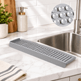 Gray 4*24in Silicone Sink Edge Protector Splash Guard for Kitchen ...