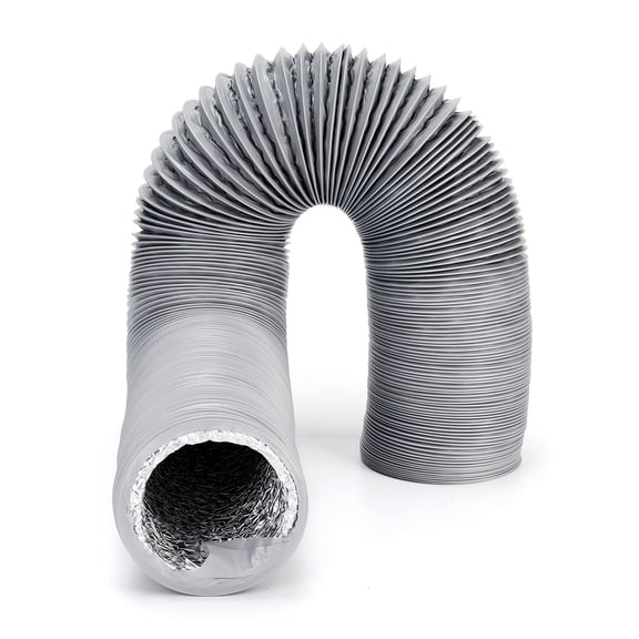 Gray 4 Inch 10ft Dryer Vent Hose Flexible Insulated Air Ducting PVC Aluminum Foil for HVAC Ventilation