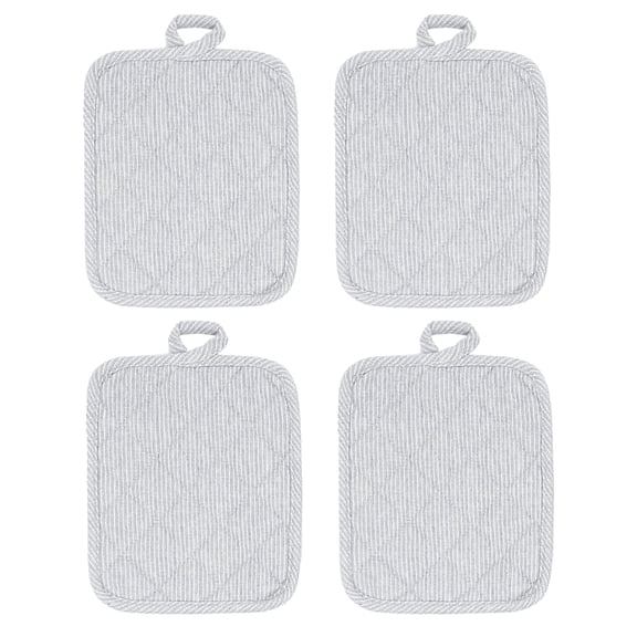 Gray 4 Pack Heat Resistant Pot Holders and Hot Pads for Kitchen Use