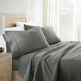 thumbnail image 1 of Gray 4 Piece 100% Cotton Flannel Deep Pocket Sheet Set, Cal King, by Noble Linens, 1 of 8
