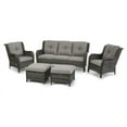 thumbnail image 1 of Gray 5-Piece Wicker Patio Conversation Seating Set with Gray Cushions, 1 of 2