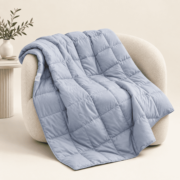 Gray 50*70 Down Fiber Throw Blanket Lightweight Indoor Outdoor Use