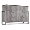 thumbnail image 1 of Gray 6 Drawer Dresser for Bedroom, Modern Wide Chest Of Drawers Wood Storage Cabinet for Living Room, 1 of 8