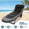 thumbnail image 1 of Gray 6-Position Adjustable Folding Camping Cot, Heavy Duty Lounge Chair with Pillow & Side Pocket, Waterproof Fabric, 450 lbs Capacity, 1 of 6