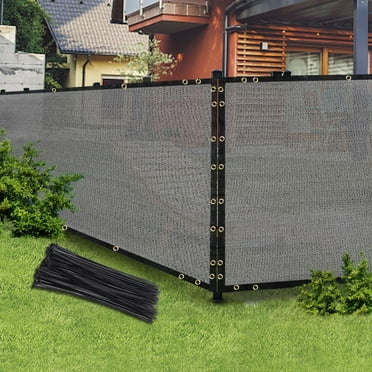Gray 6FT X 50FT Outdoor Privacy Screen Fence & Mesh Shade Net Cover, Ideal for Garden and Backyard - Enhances Privacy for Fencing & Chain Link, Perfect for Patio Privacy Wall, Slats,Freestanding