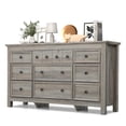 thumbnail image 1 of Gray 9 Drawer Horizontal Combo Dresser for Bedroom, Modern Chest of Drawers Wood Storage Cabinet for Living Room, 1 of 6