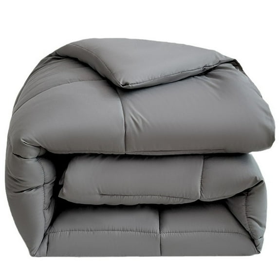 Gray 90x60 Inch Four Seasons Quilt - All-Season Cotton Blanket Lightweight Warm Bedding Comforter for Double Bed