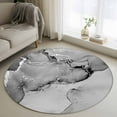 thumbnail image 1 of Gray Abstract 3FT Round Area Rugs for Living Room Silver Marble Ripples Clouds Luxury Fluid Art Ultra-Thin Non-Slip Round Rugs Machine Washable Low Pile Circle Carpet for Bedroom Kitchen Nursery, 1 of 9