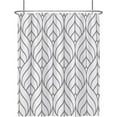 thumbnail image 1 of Gray Abstract Leaves Shower Curtain Artistical Stripes Creative Design Decorative Modern Fashion Simple Shower Curtains for Hotel Home Spa Bath Bathtubs Waterproof with Hooks 72x84 Inches, 1 of 6