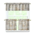 thumbnail image 1 of Gray Abstract Oil Painting 3-Piece Kitchen Curtains Set Kitchen Curtains Sets with Valance for Windows Rod Pocket Machine Washable Kitchen Decor Decorations (54"x18"+2x27.5"x24"), 1 of 6